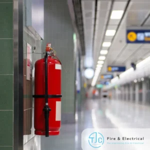 Fire Extinguisher In a Commercial Building Following a Fire Risk Assessment